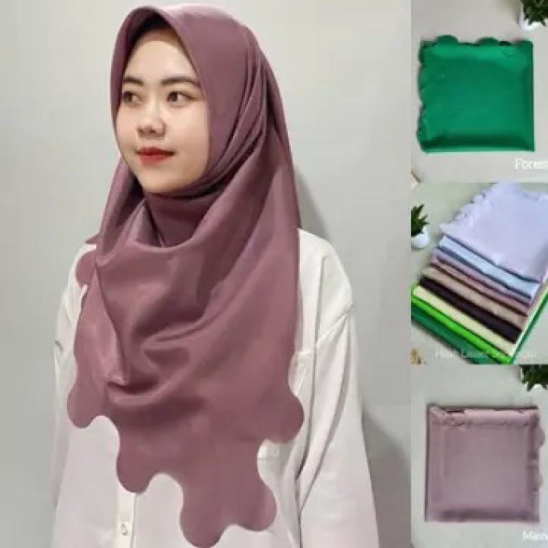 Jual Hijab segi4 gelombang hijab gelombang cinta | Shopee Indonesia
