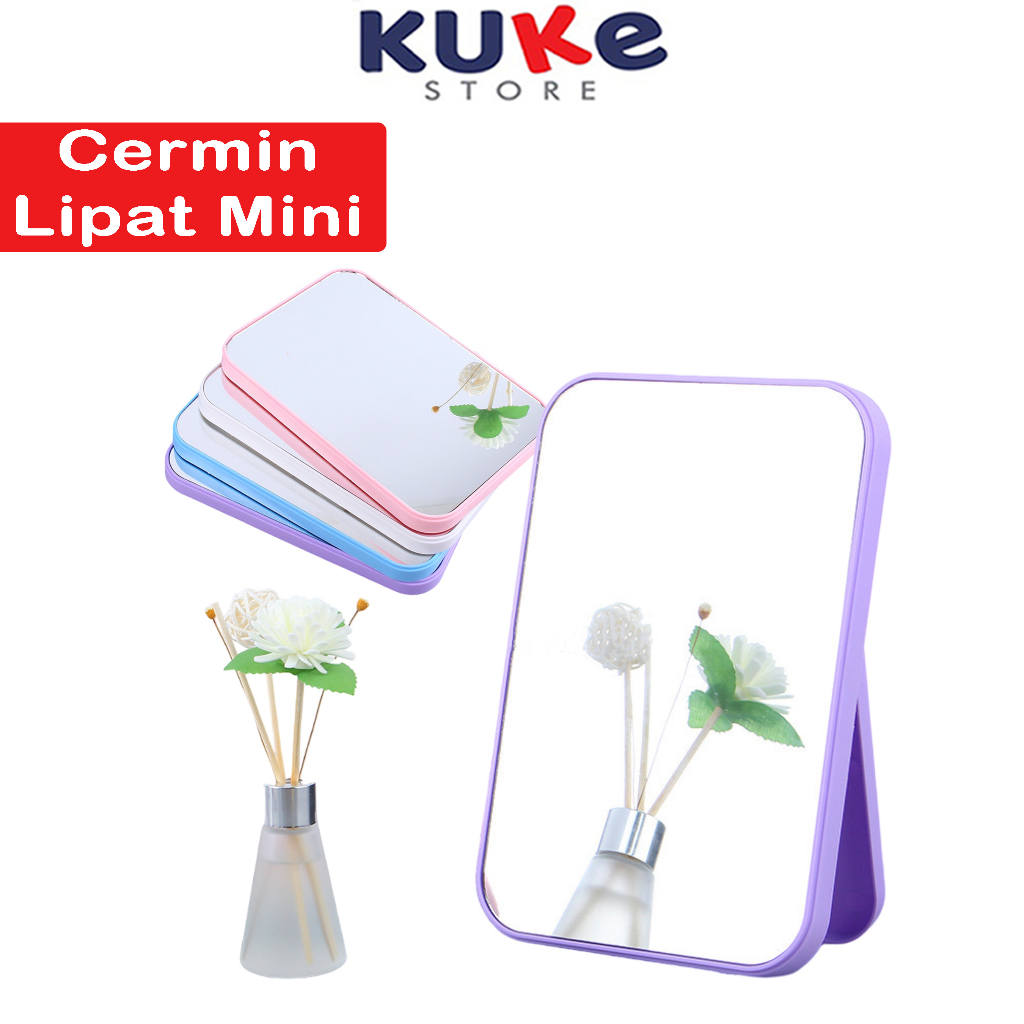 Jual Kuke Cermin Lipat Portable Persegi Cermin Kaca Rias Make Up Cermin