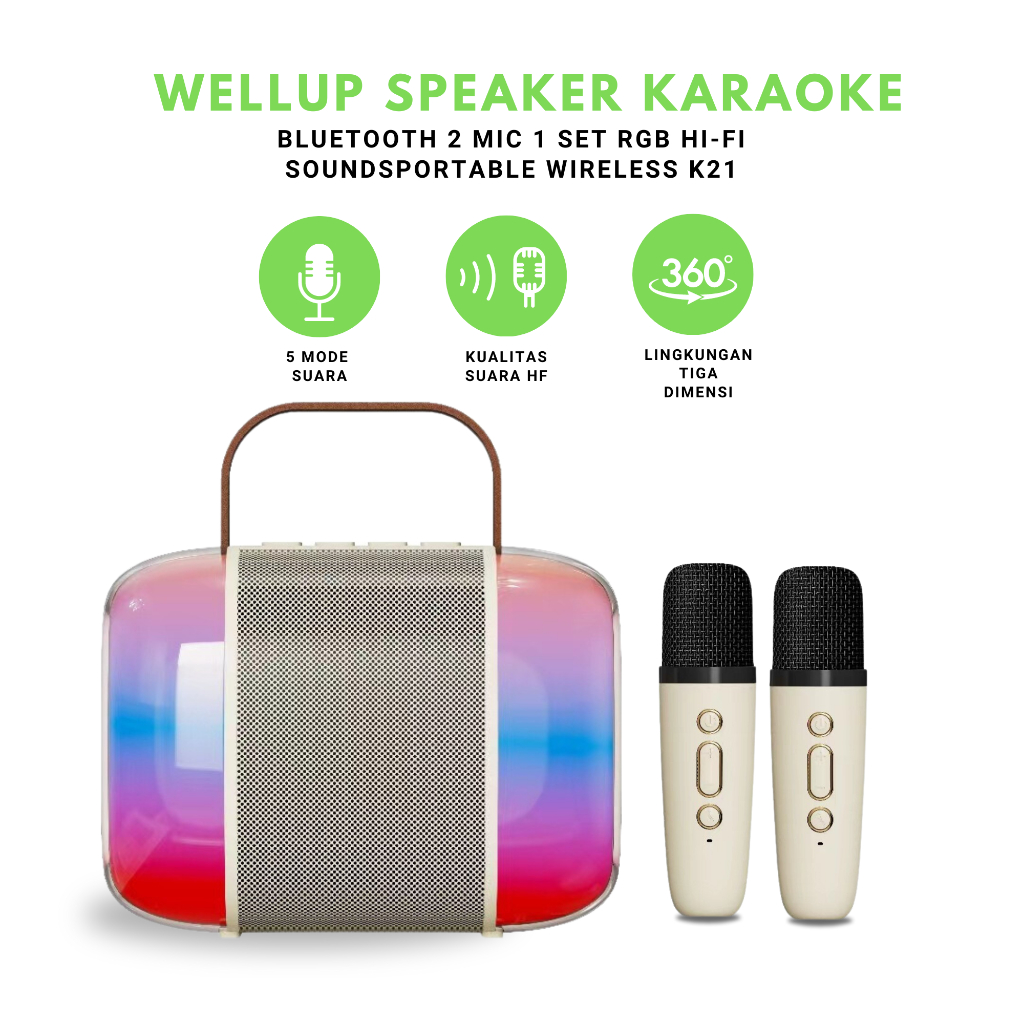 Jual WINUP Speaker Karaoke Bluetooth 2 MIC 1 SET RGB Hi-Fi Sounds ...