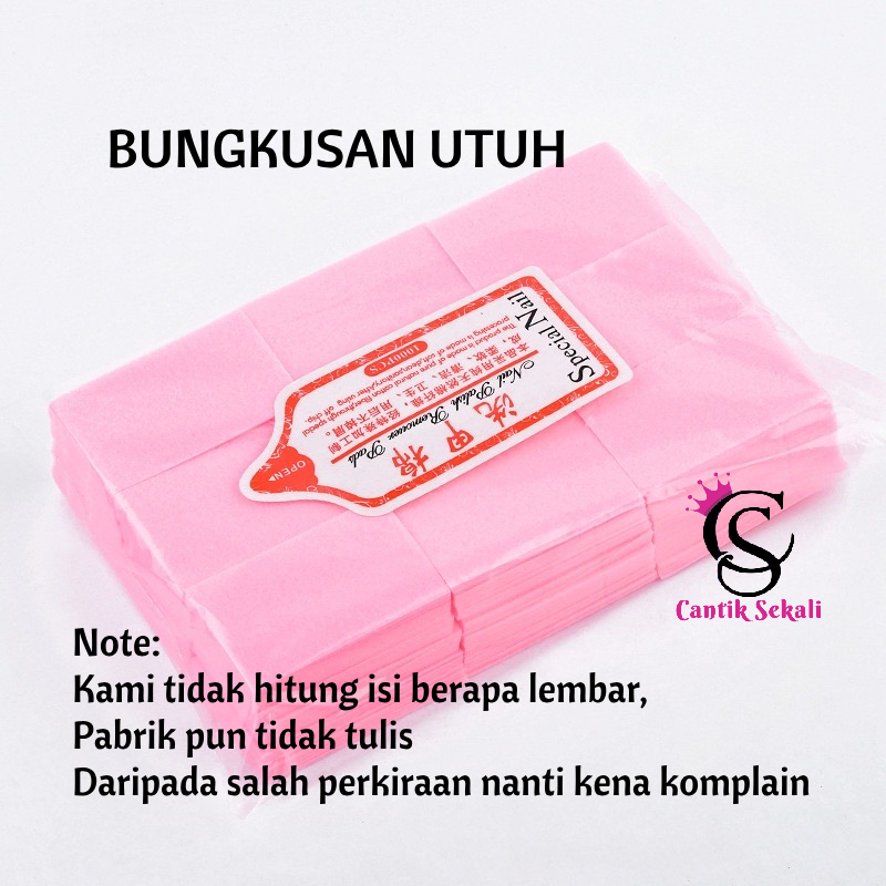 Tisu Nail art Kapas Nail Art Premium Cotton Wipes Remover Pad Nail Polish Remover Pad Lint Free Nailart Manicure Pedicure