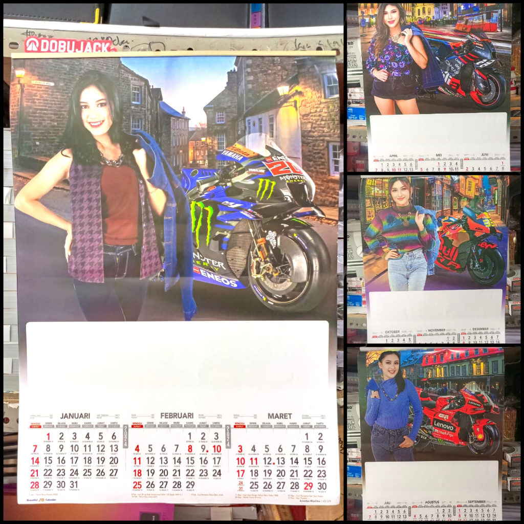 Jual KALENDER DINDING WALL KALENDER TRIWULAN TAHUN 2024 MOTIF WISATA