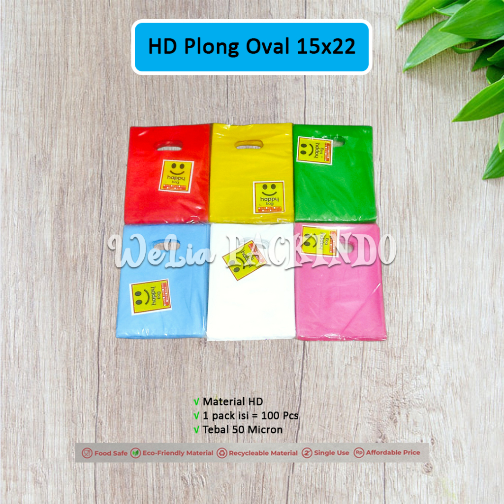 Jual 100 Pcs 15x22 Hd Plong Oval Kantong Plastik Packing Warna Plastik Olshop Hd Pond 3820