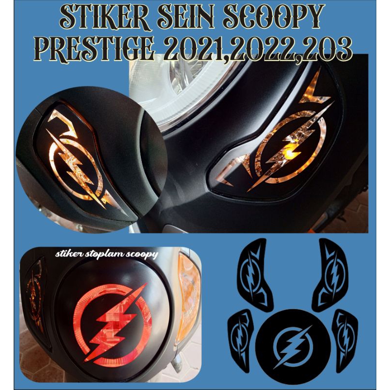 Jual stiker cutting sticker variasi sein petir motor scoopy prestige 21 ...