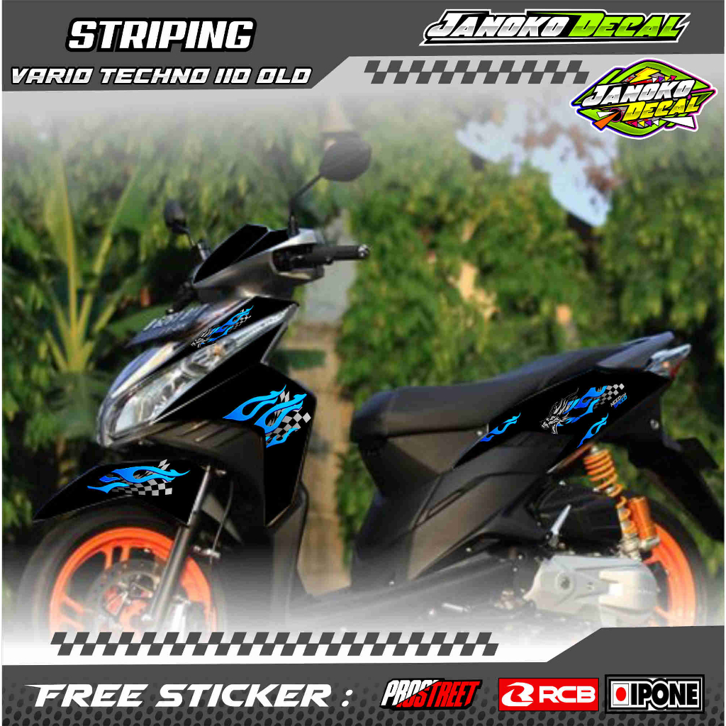 Jual STRIPING VARIASI MOTOR VARIO TECHNO 110 OLD DESAIN NAGA API