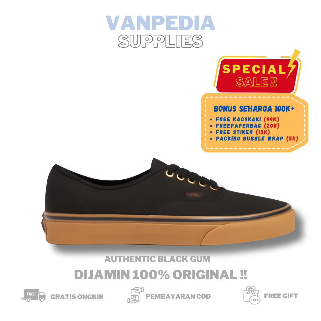 Vans authentic black gum hf sale