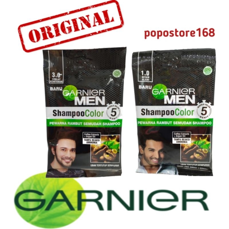 Jual GARNIER MEN SHAMPOO COLOR/ HAIR COLOR/ HITAM ALAMI/ COKLAT