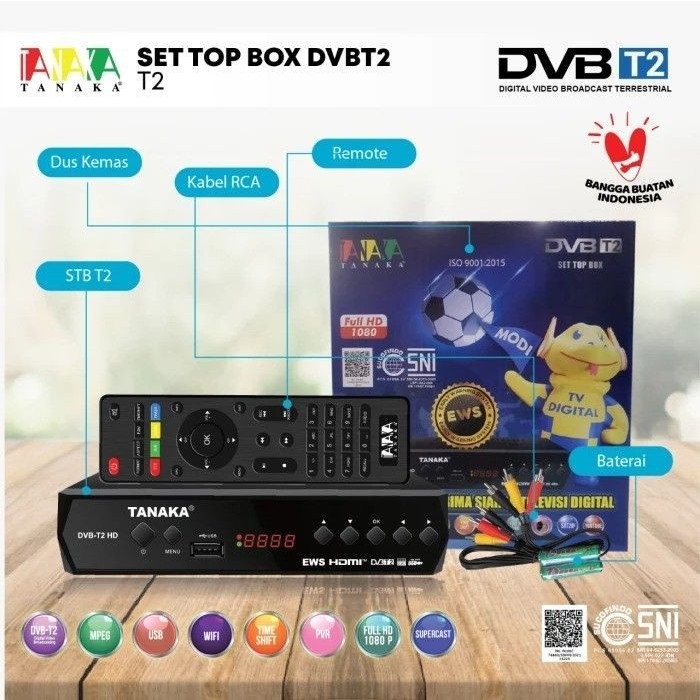 Jual TANAKA SET TOP BOX STB DVB T2 BODY METAL BIRU JURASSIC TV SIARAN ...