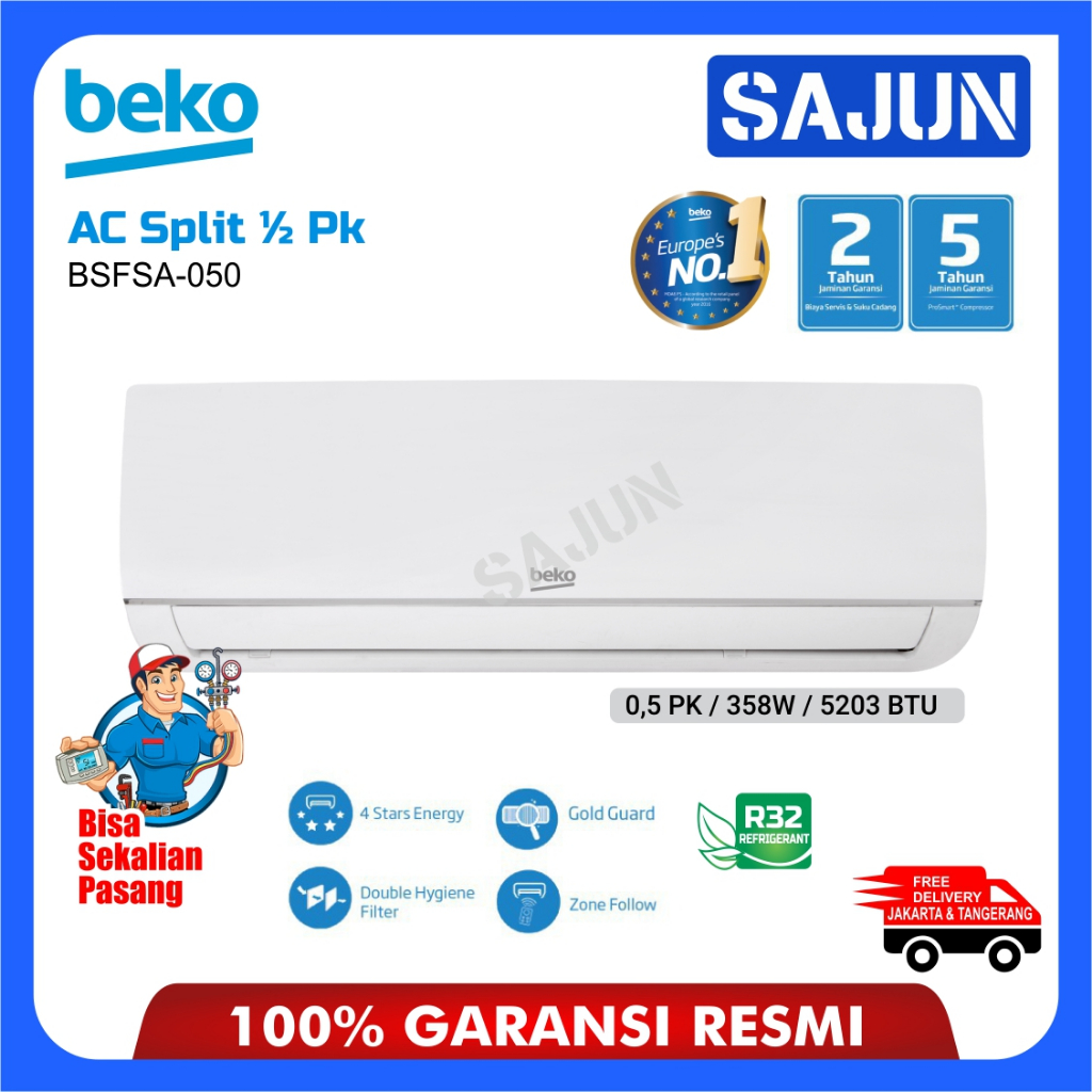 Jual Beko AC 1/2 PK BSFSA050 AC Split 0.5 PK R32 Garansi Resmi Shopee