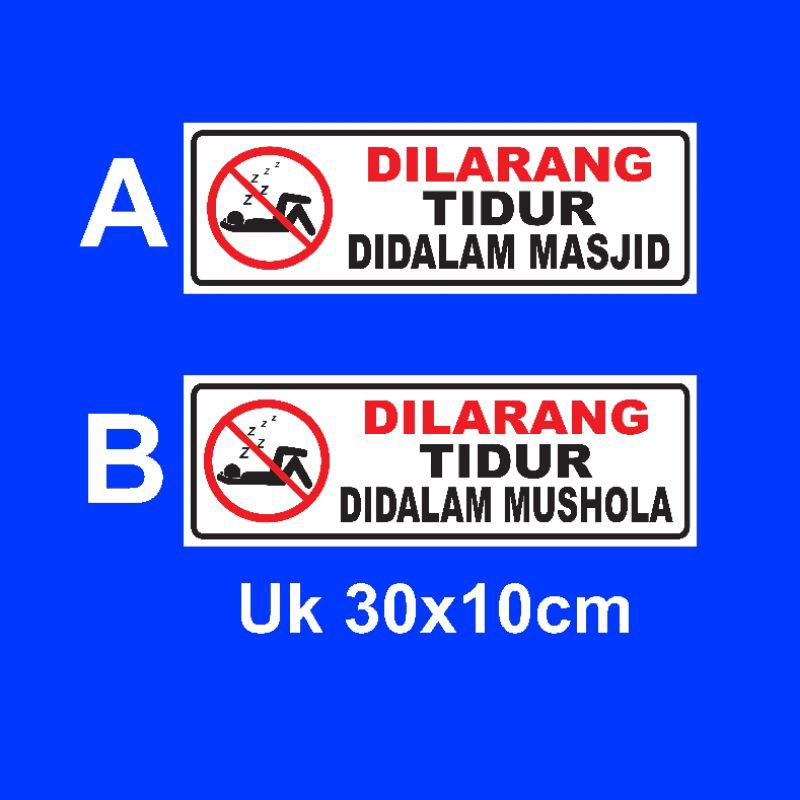 Jual Stiker Dilarang Tidur Dimasjid Dan Dilarang Tidur Dimushola