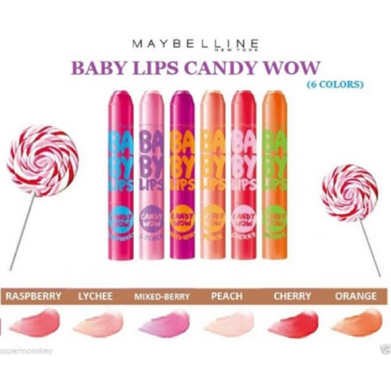 Jual Maybelline Baby Lips Candy Wow Lip Balm Peach ORIGINAL Shopee