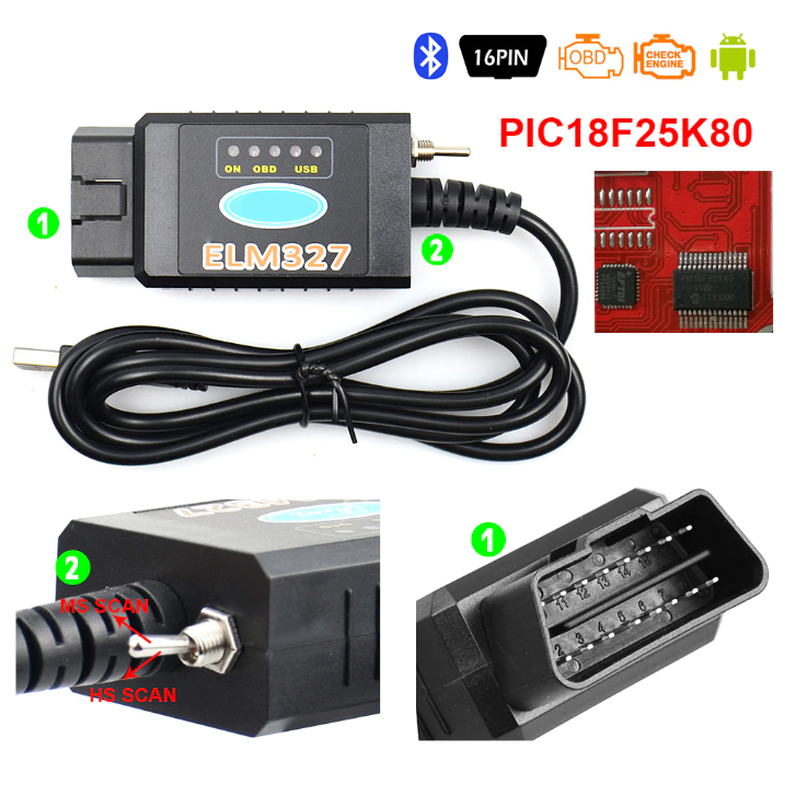 Jual USB Modified ELM327 for Ford MS-CAN HS-CAN for Mazda Forscan OBD2 ...