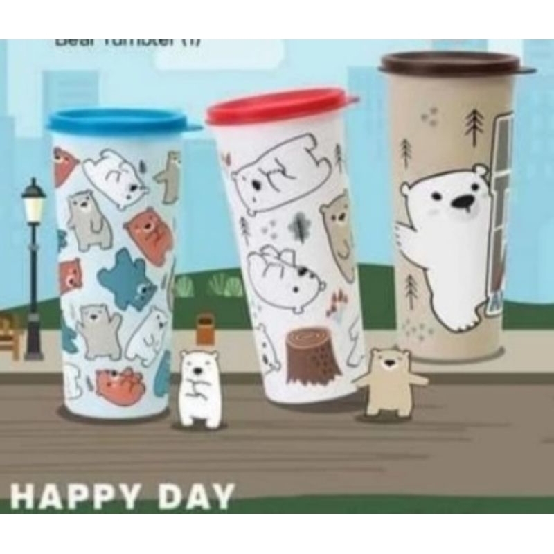 Jual Bear tumbler gelas mug Botol Tupperware | Shopee Indonesia