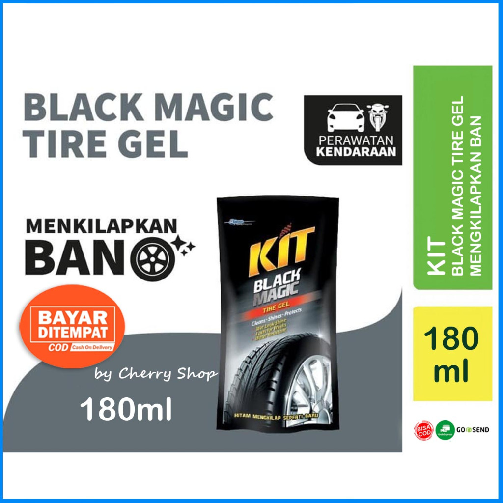 Jual [pouch 180ml] Kit Black Magic Gel Hitam Semir Pengkilap Ban Motor