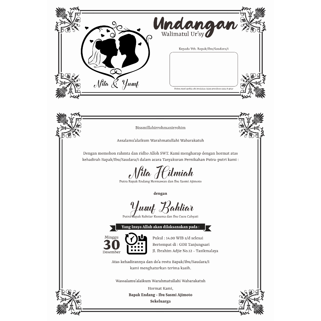 Jual UNDANGAN WALIMATUL URSY & KHITANAN FOTOCOPY | Shopee Indonesia