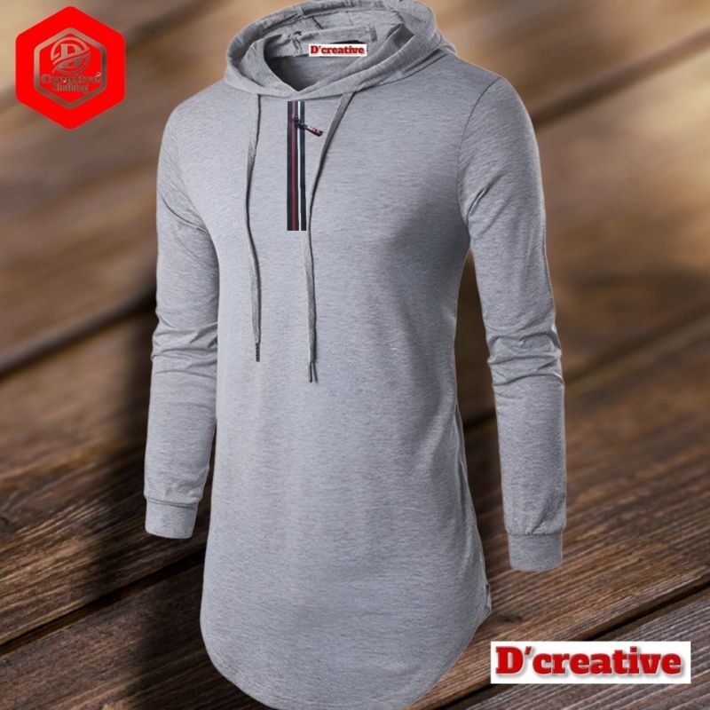 Jual kaos hodi lengan panjang resleting polos hoodie long sleve basic design longline plain zipper kaos hoodie kurta ziper kaos kurta kaos hoodie longline Shopee Indonesia