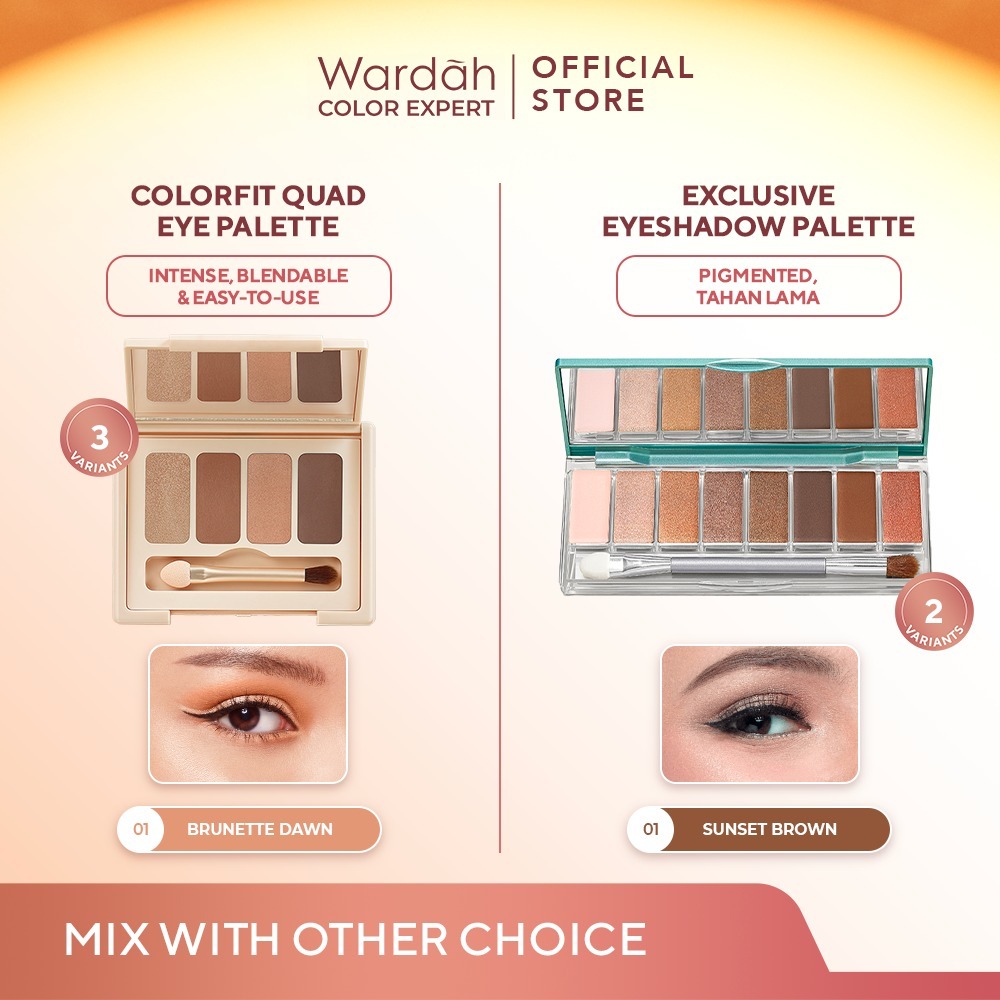 Wardah Colorfit Quad Eye Palette - Eyeshadow 4 in 1 Pigmented, Blendable, Mudah Digunakan