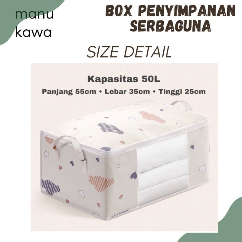 Jual Tempat Penyimpanan Pakaian Selimut Bed Cover Organizer Serbaguna Box Storage Motif Shopee