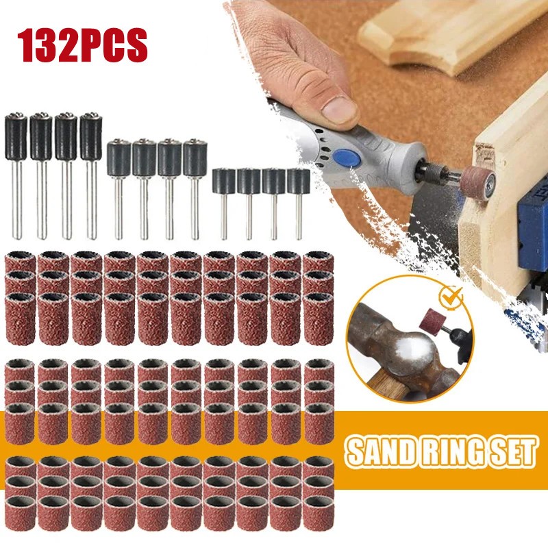 11 Piece Spindle Sander Adapter Kit - 1.5 Inch Mandrel For Drill Sanding & Polishing