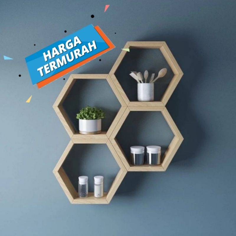 Jual Rak Hexagonal / Rak Segi enam / Rak Dinding | Shopee Indonesia