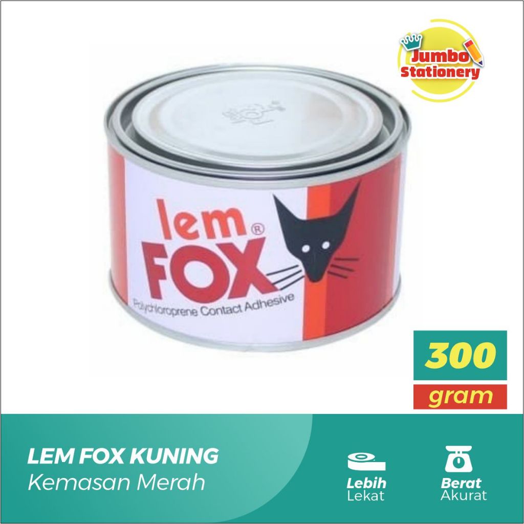 Jual Lem Fox Kuning Kaleng 300gr Lem Fox Aibon Kuning Kaleng 300 Gram