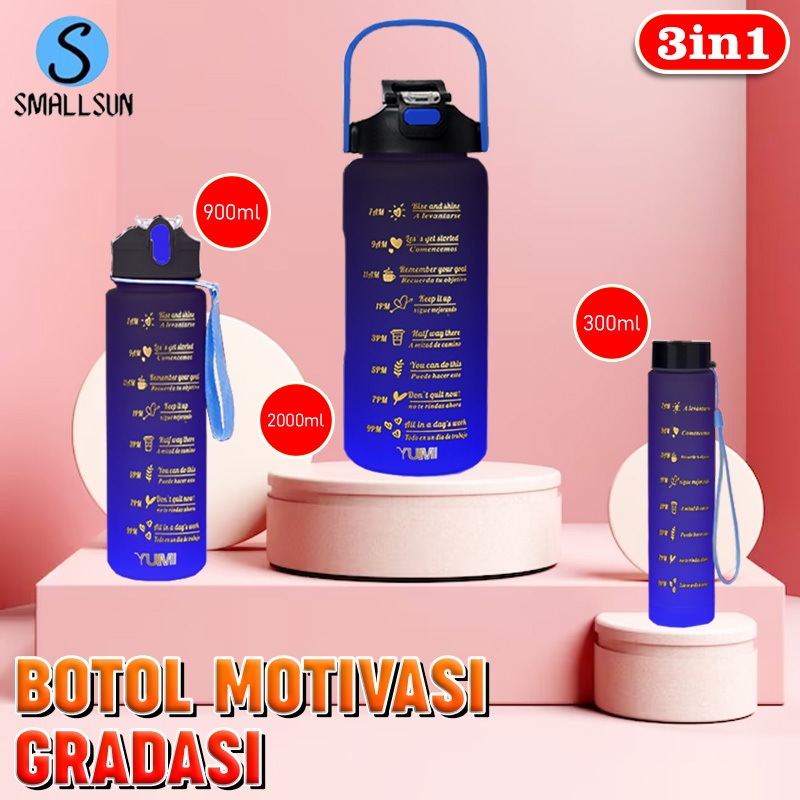 Jual (SS) Botol Minum Gradasi Viral Beranak 3 in 1 2000mL+900ml+300ml ...