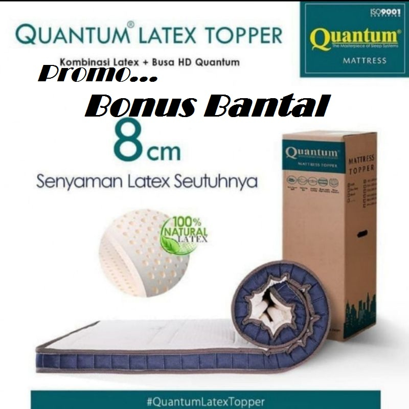 Jual Topper Latex QUANTUM 8cm Pelindung/Pelapis Kasur Spring Bed/ Kasur ...