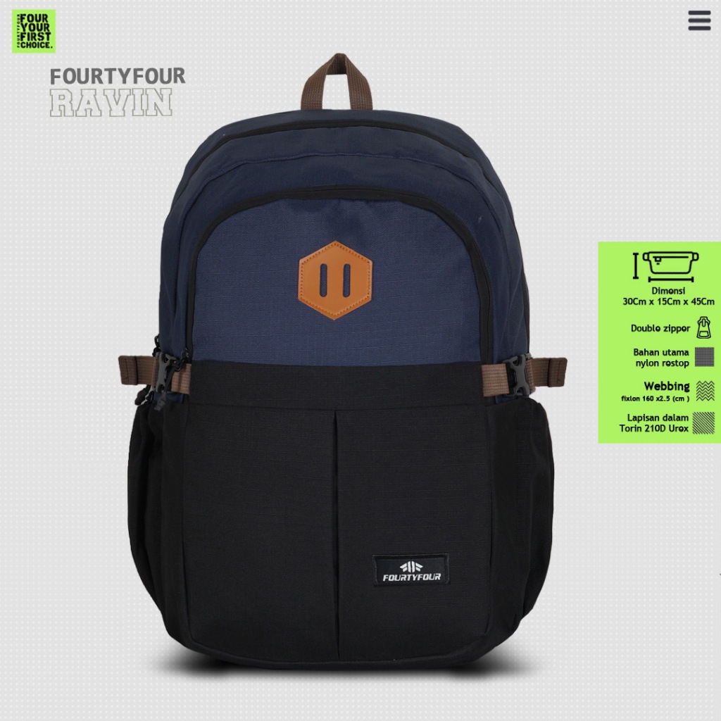 Jual FOURTYFOUR MARVAL - Backpack Pria Premium - Ransel Pria Premium ...