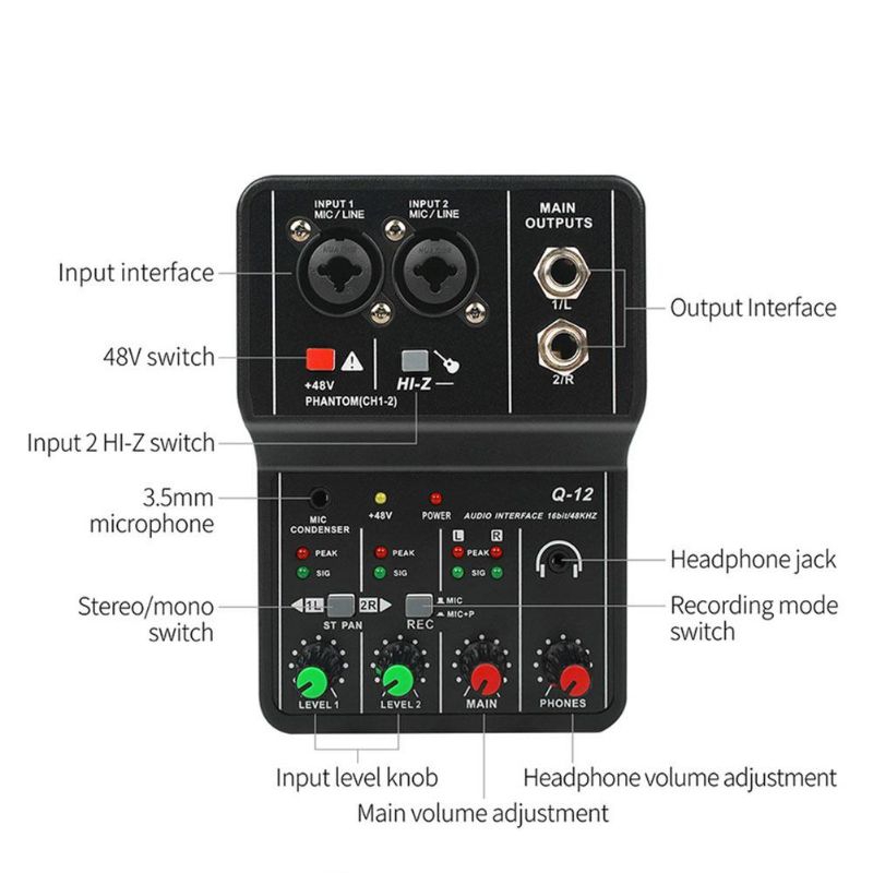 Jual Soundard Audio Interface Multitrack Teyun Q12, 2 chanel 16bit ...