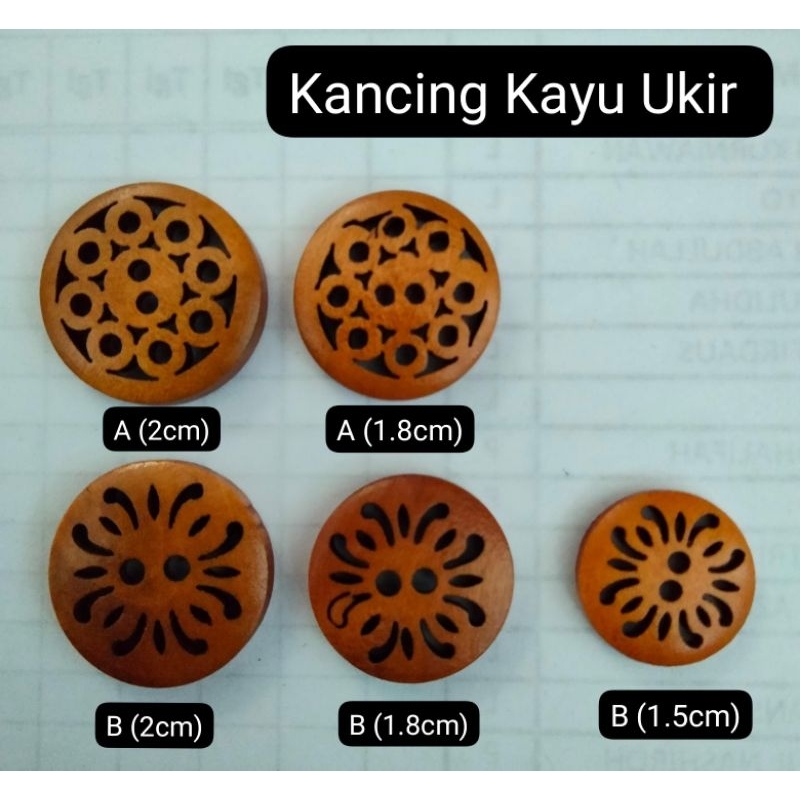 Jual Kancing Kayu Ukir (dijual Per Lusin / 12pcs) | Shopee Indonesia