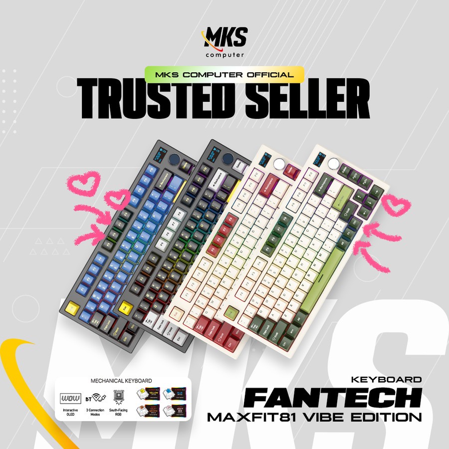 Jual Fantech MAXFIT81 Maxfit 81 MK910 MK 910 Wireless 75% Mechanical ...