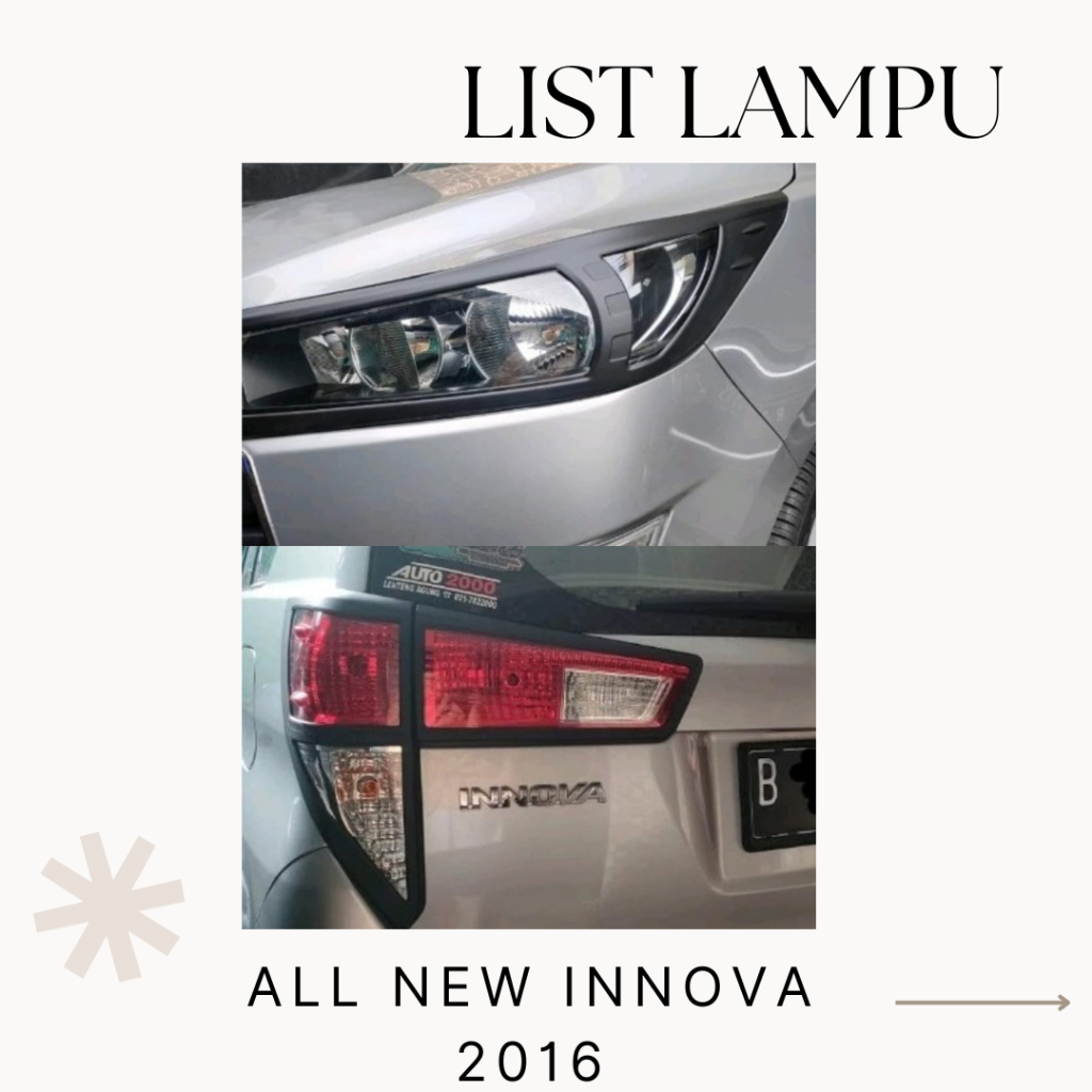 Jual LIST LAMPU DEPAN BELAKANG ALL NEW INNOVA 2016 2017 2018 2019 2020 ...