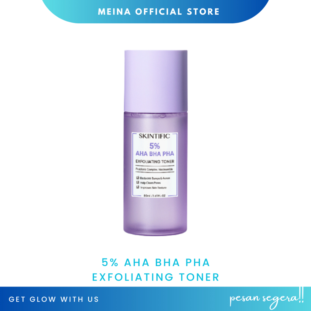 Jual SKINTIFIC 5 AHA BHA PHA EXFOLIATING TONER 80ML / FACE EXSFOLIASI GLOW AND SMOOTH / GENTLE