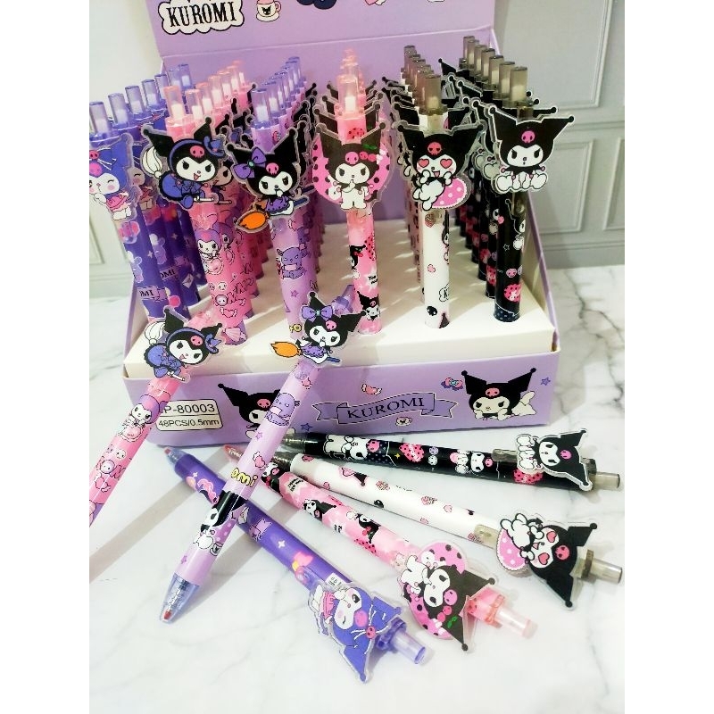 Jual SANRIO PEN GEL CETEK KLIK / PULPEN KUROMI | Shopee Indonesia