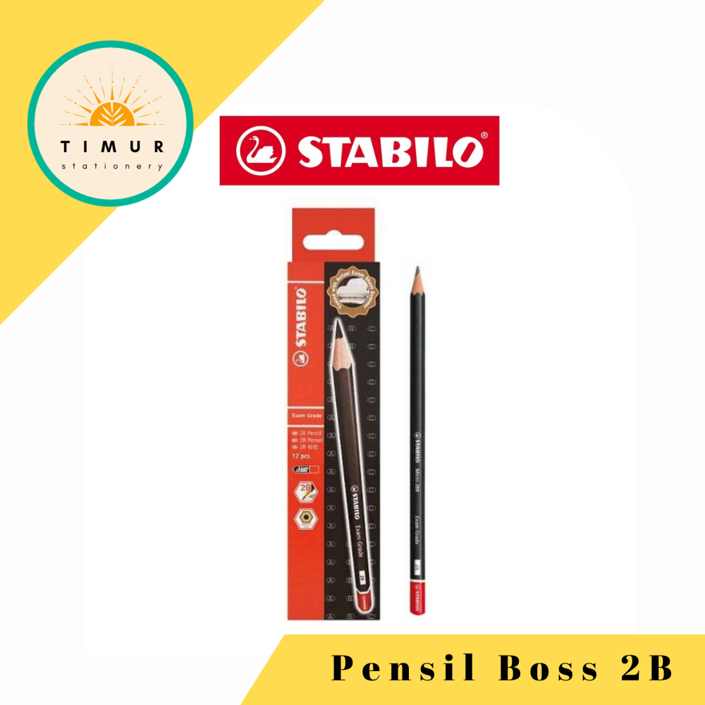 Jual Pensil Ujian/Exam 2B Stabilo BOSS Isi 12 Pcs | Shopee Indonesia