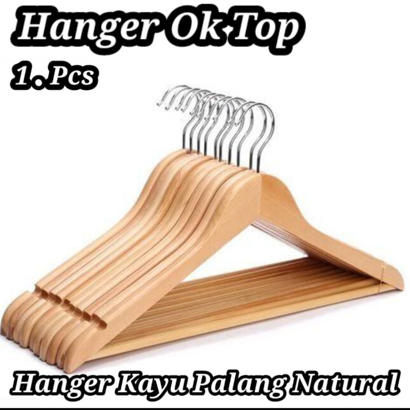 Jual Hanger Kayu Palang Dewasa Natural Wood Pcs Shopee Indonesia