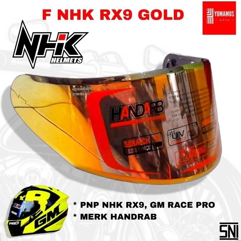 Jual COD Flat Visor Kaca NHK R9 GM Pro Read Flat Visor Iridium NHK GP