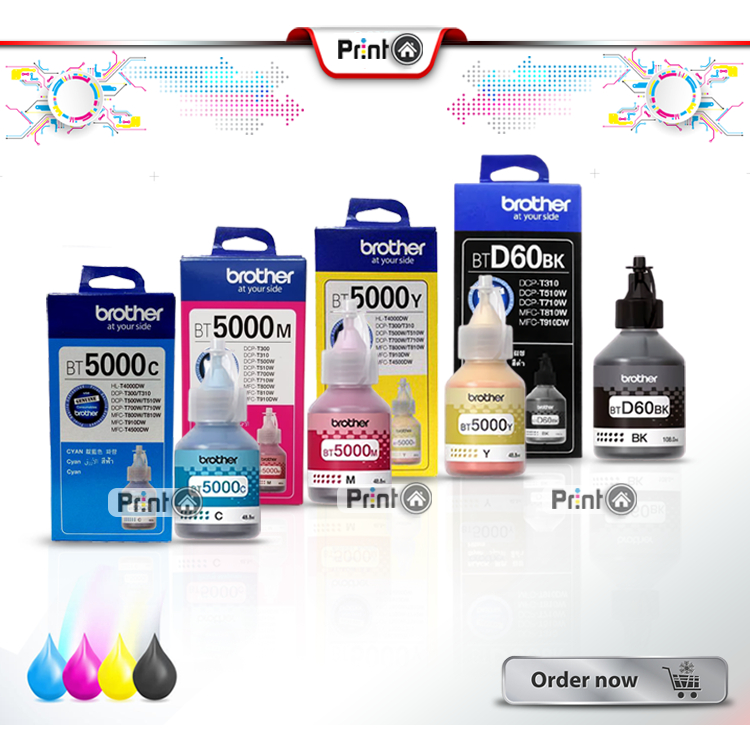 Jual Tinta printer BROTHER BT5000 D60BK DCP T710W DCP T300 DCP-T310 ...