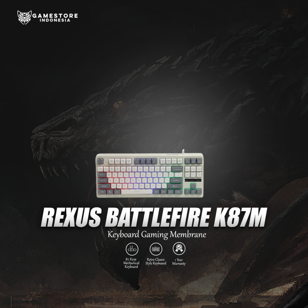 Jual Rexus Keyboard Gaming Battlefire K87M Membrane | Shopee Indonesia