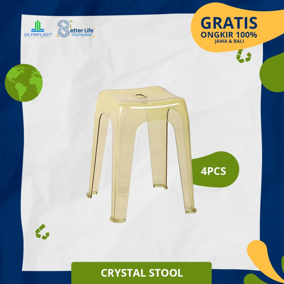 Jual Olymplast Kursi Bakso Kursi Transparan Crystal Stool 4pcs