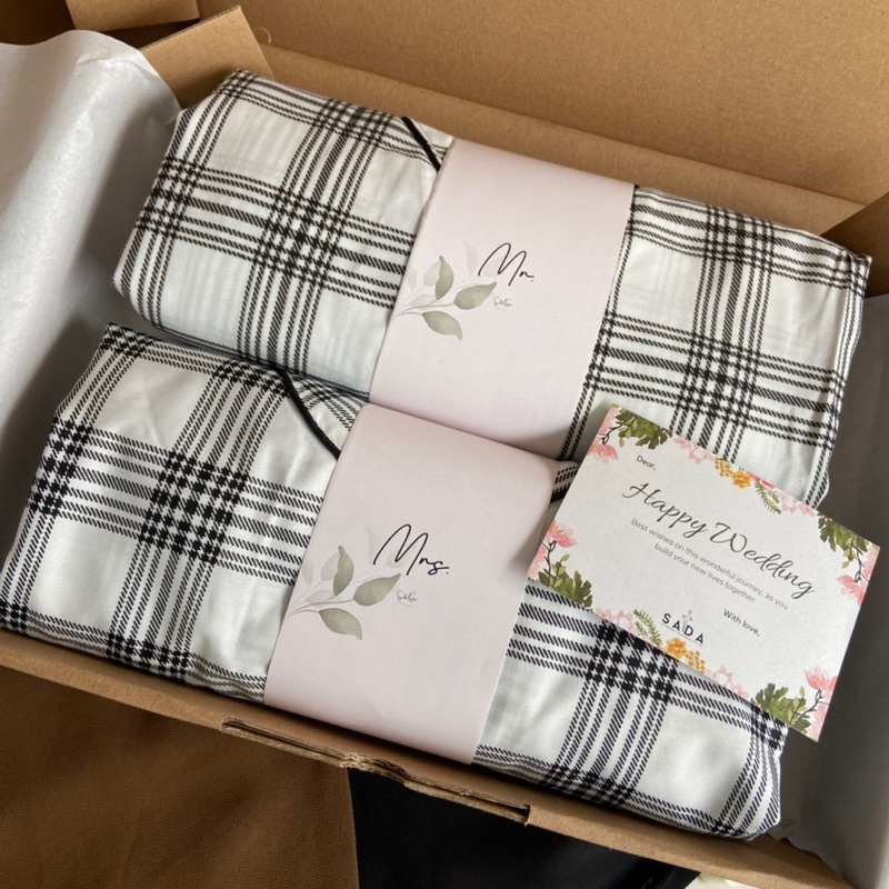 SADA Box Gift Set Piyama Couple Hampers Kado Pernikahan Hadiah Wedding Baju Tidur Kembar Sarimbit Suami Istri Seserahan Akad