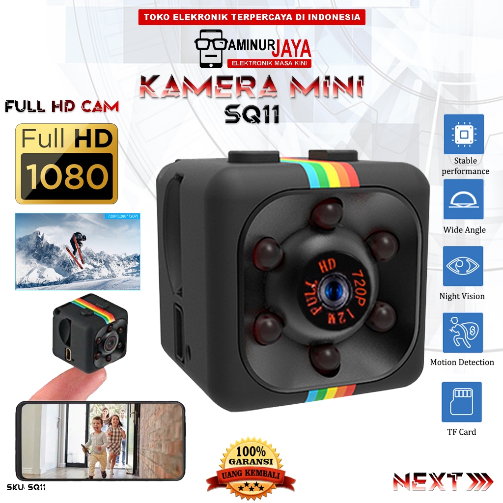 Jual Spy Camera Mini SQ11 HD 1080P Spy Cam Kamera CCTV Pengintai