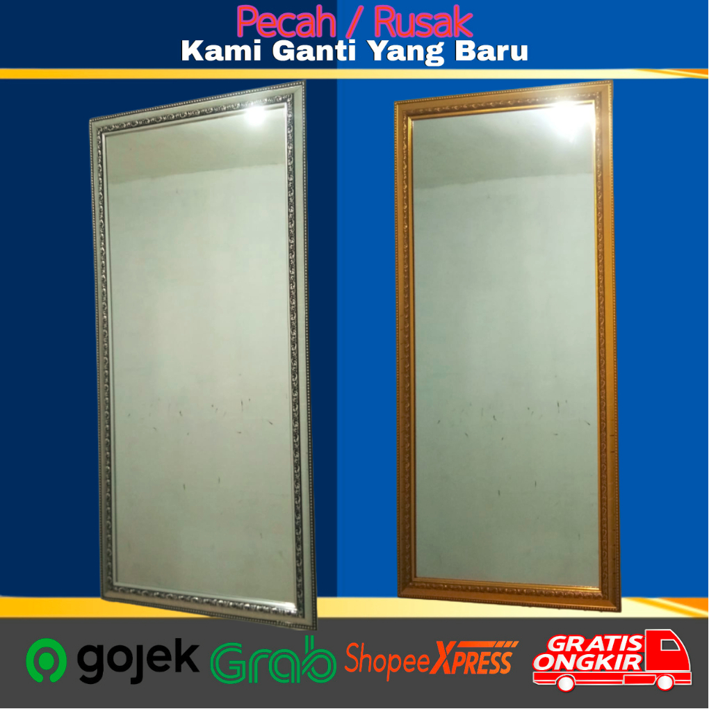 Jual Cermin Gantung Cermin Dinding Bingkai Corak Ukuran 50 X 100 Cm