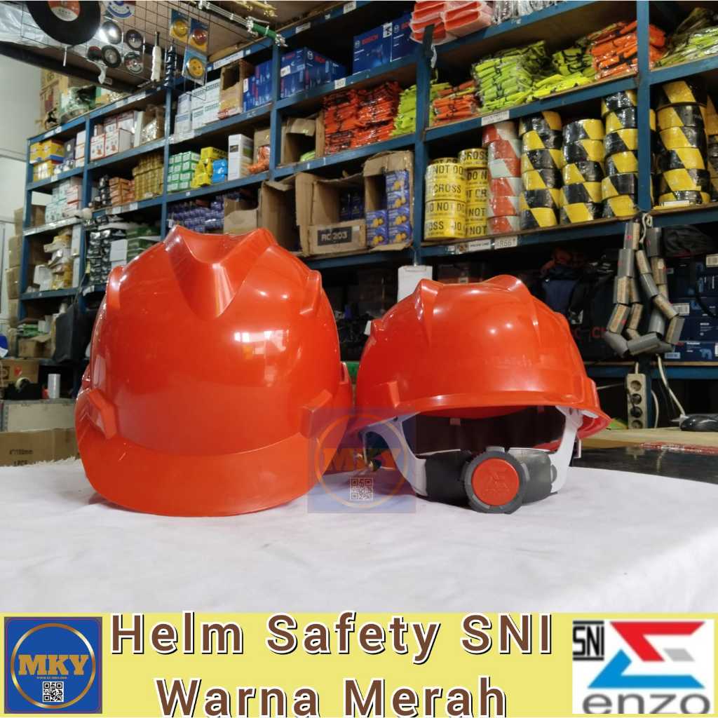 Jual Helm Proyek Enzo Putar/Safety Helmet/Helm Proyek SNI Warna Merah