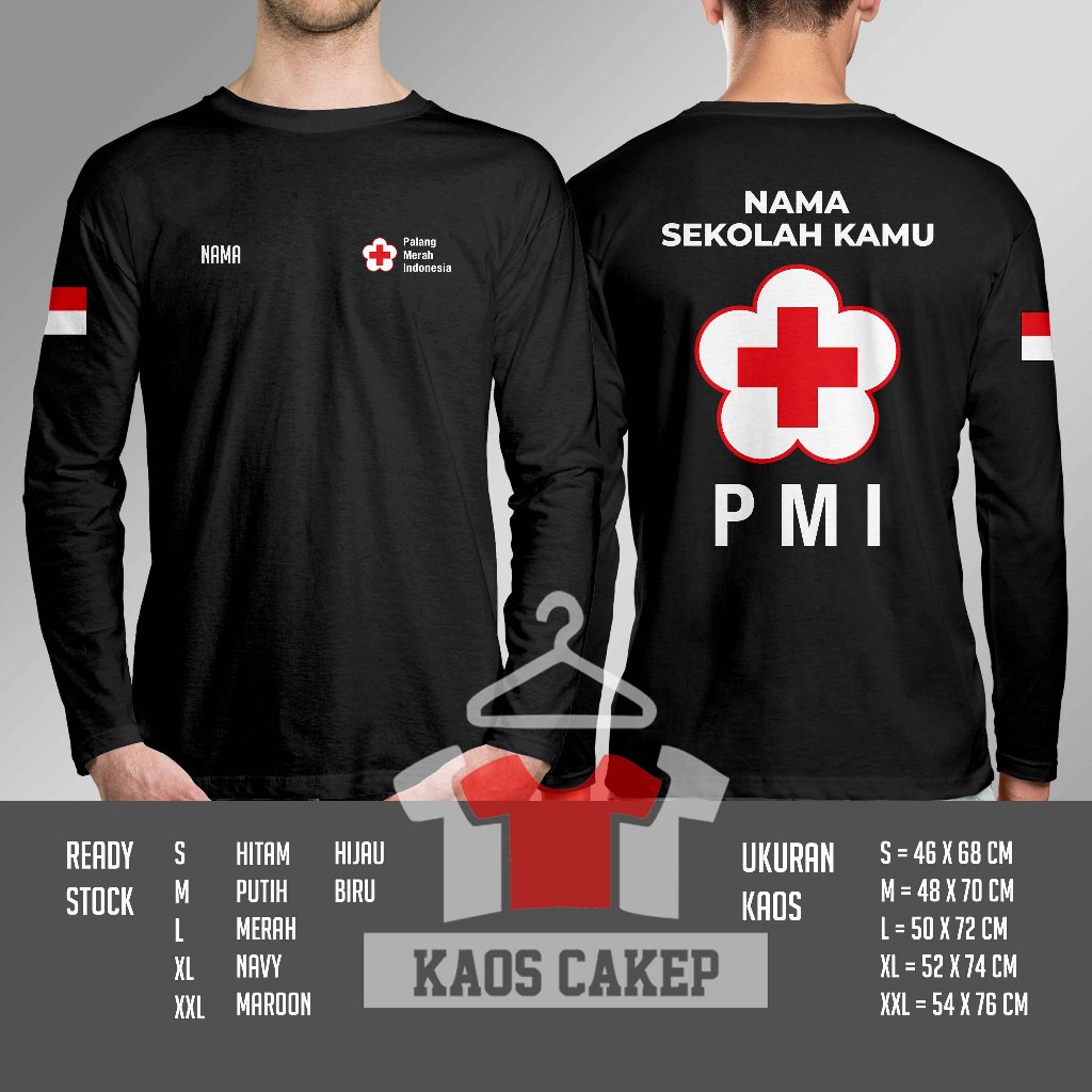 Jual Kaos Baju PMI Palang Merah Indonesia V2 Gratis Nama Kamu dan Nama ...