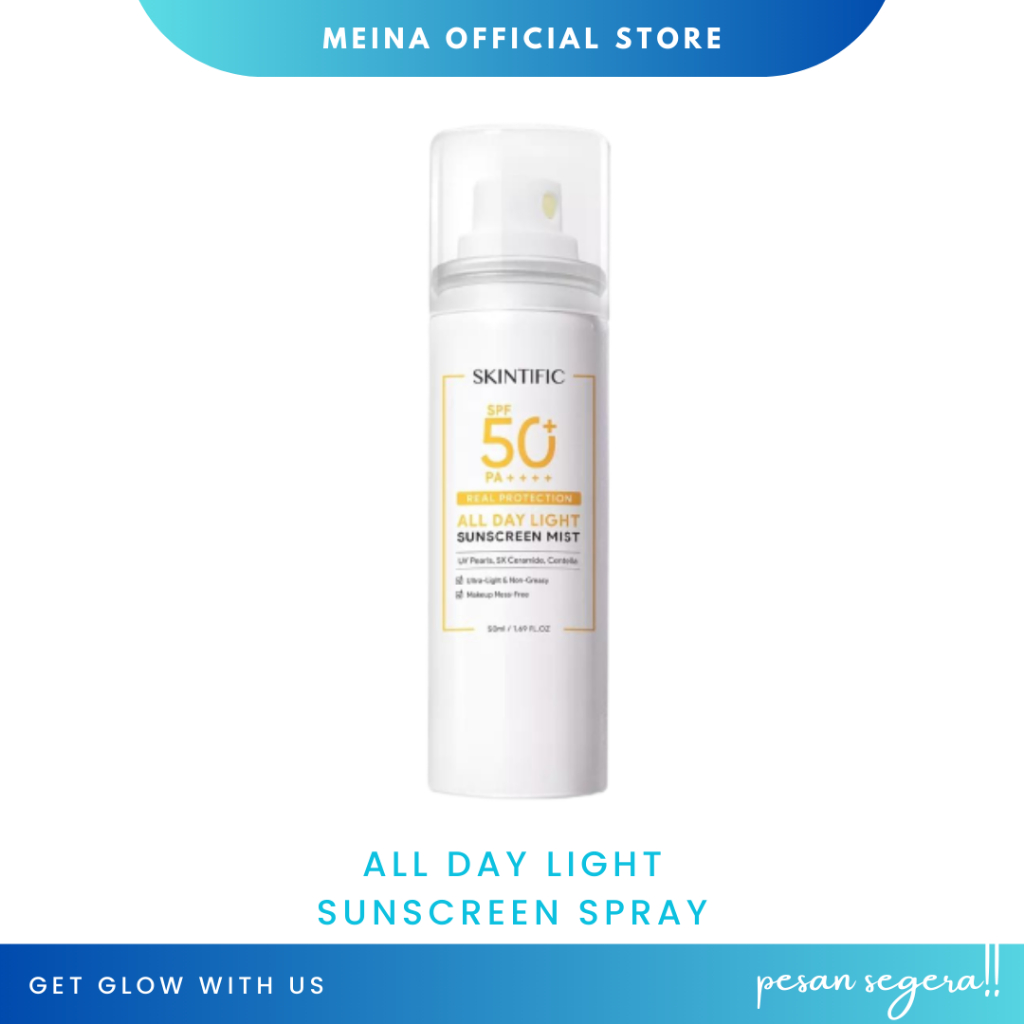 Jual SKINTIFIC ALL DAY LIGHT SUNSCREEN SPRAY SPF50 PA++++ 50ML / FACE