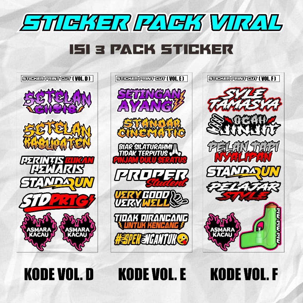 Jual Sticker Racing Vinyl Pack Print & Cut Stiker Motor Mobil ( PAKET 3 ...