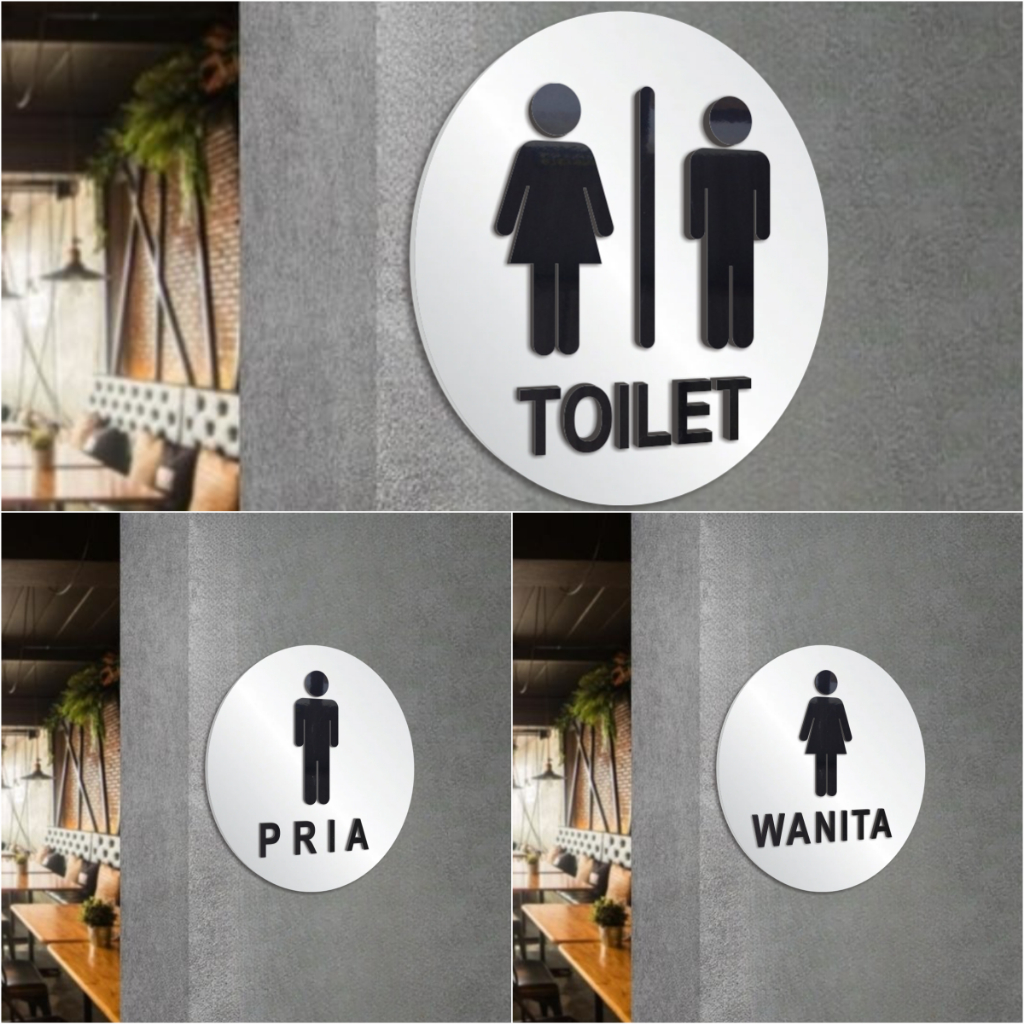 Jual Sign System Toilet Papan Tanda Area Toilet Wall Sign System Toilet Pria Toilet Wanita 6448