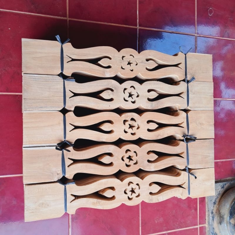 Jual papan pagar teras rumah motif betawi kayu jati Shopee Indonesia