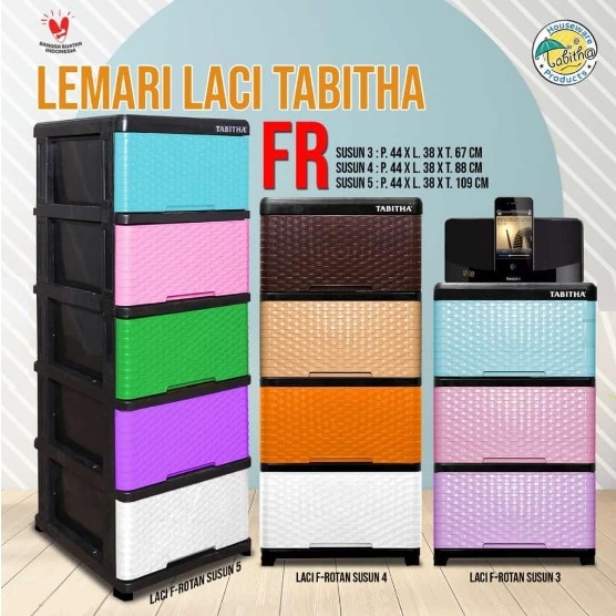 Jual TABITHA Lemari Plastik Laci Rotan Karakter 3 4 5 Susun FP FR ...