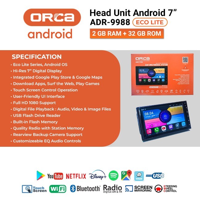 Jual Head Unit Android Orca Eco LIte 7 inch Ram 2/32GB | Shopee Indonesia